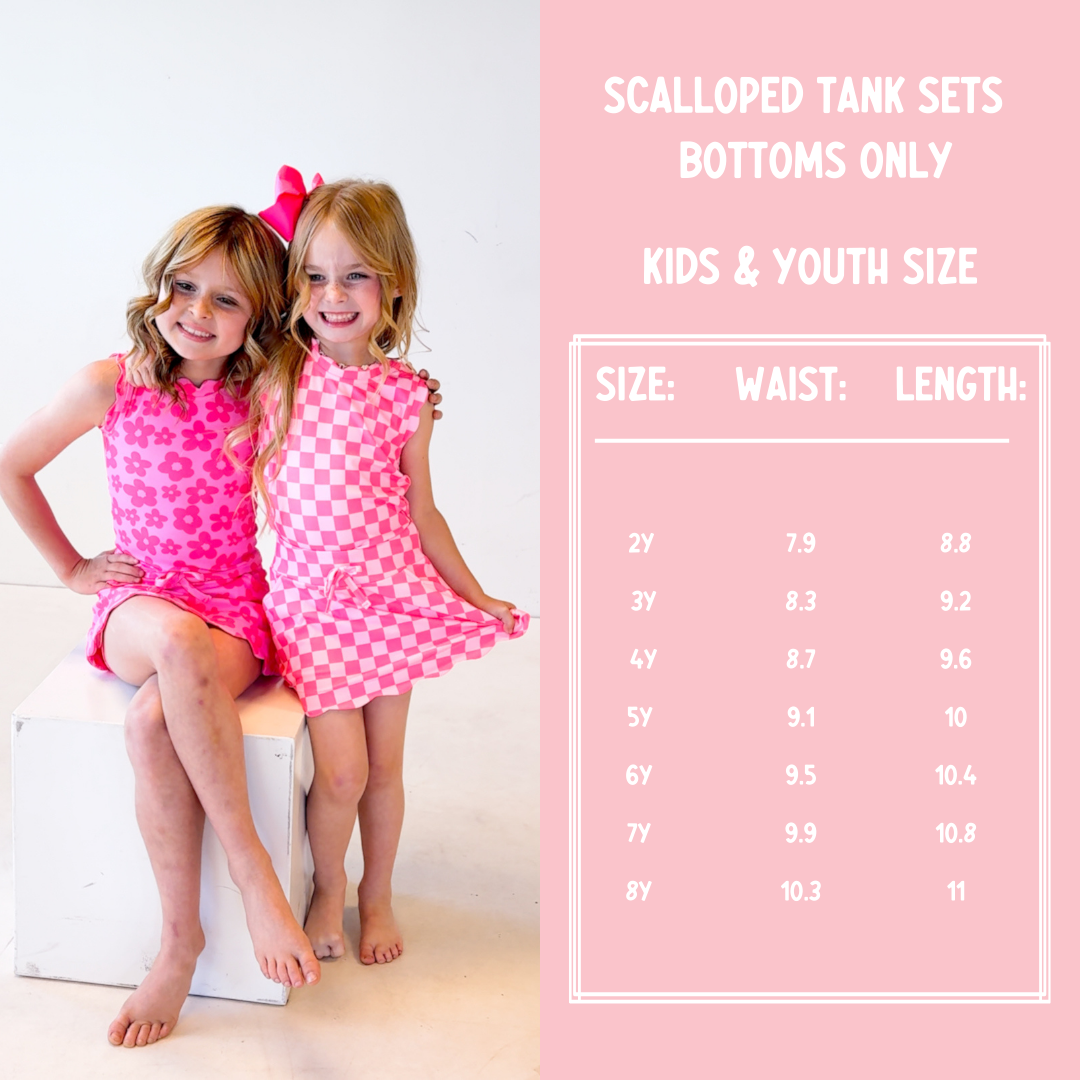 Scalloped Skirt Set- Pop of Pink