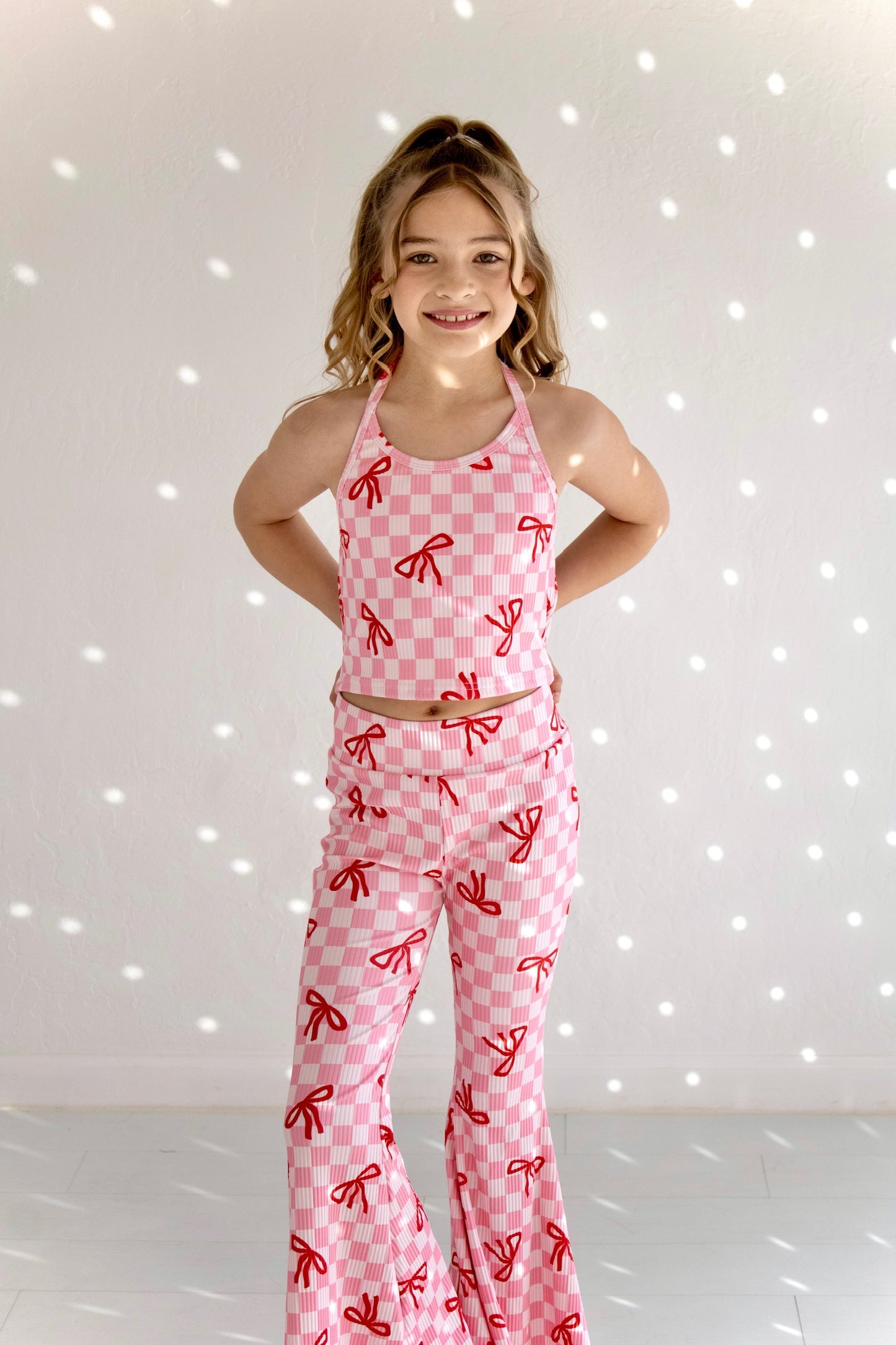Checkered Bow Bellbottoms