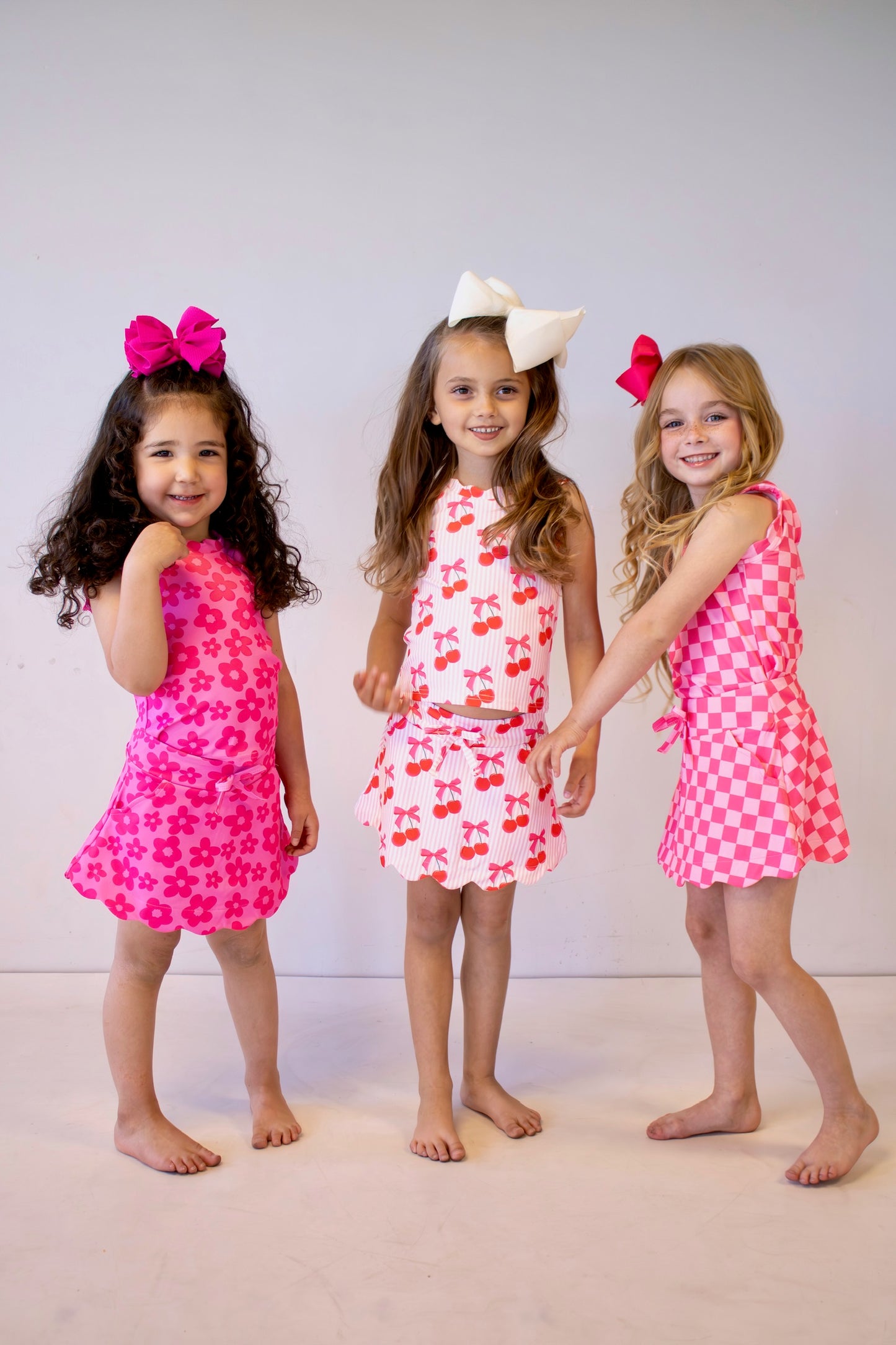 Scalloped Skirt Set- Cherry Pop