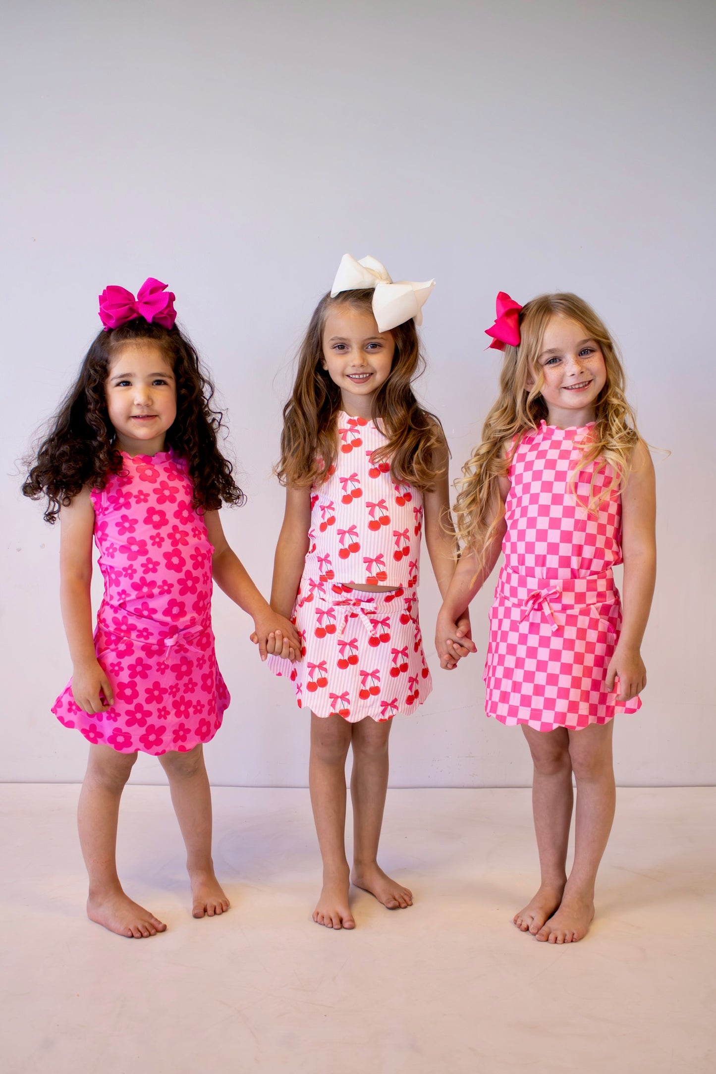 Scalloped Skirt Set- Pop of Pink