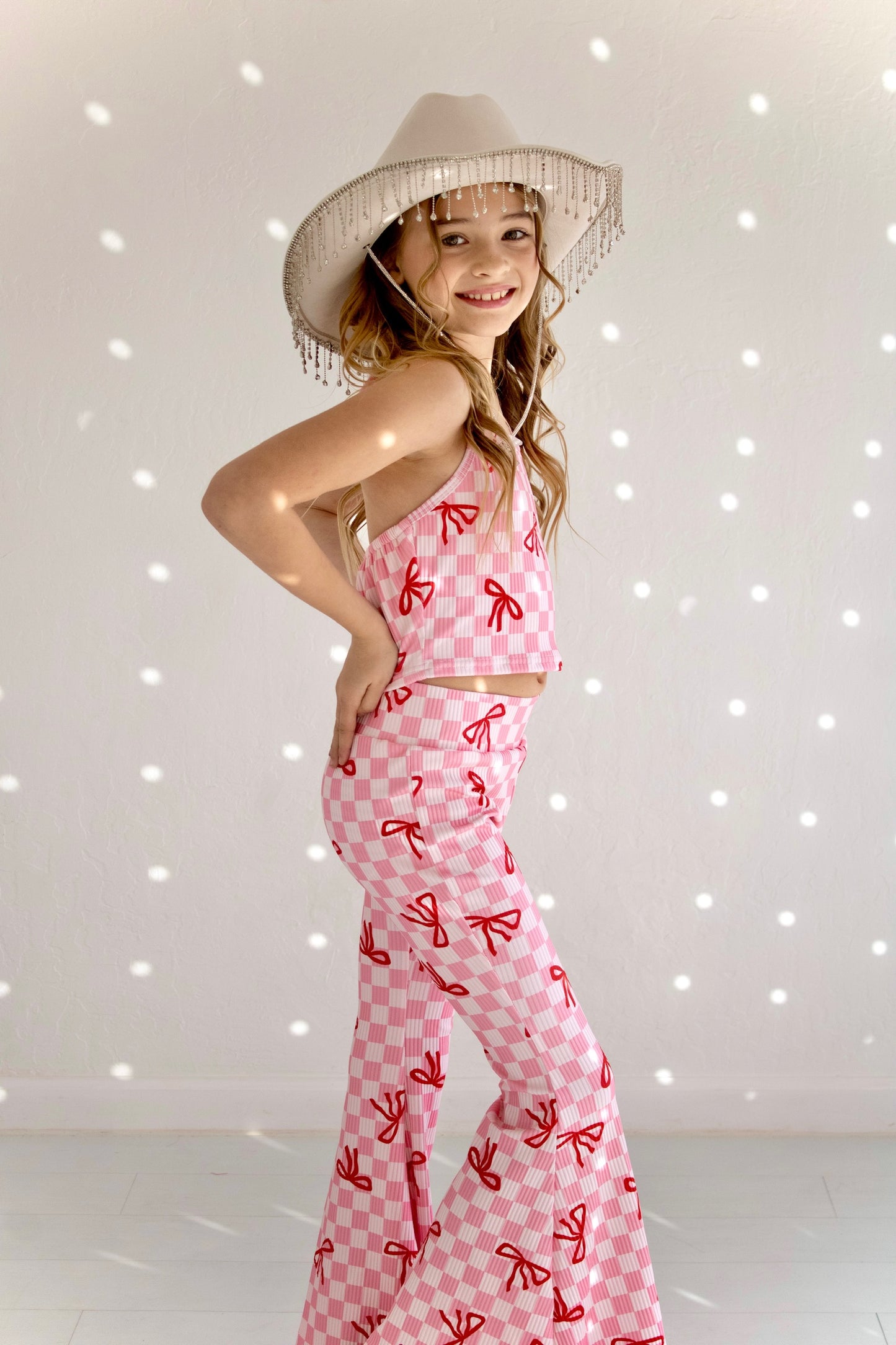 Checkered Bow Bellbottoms