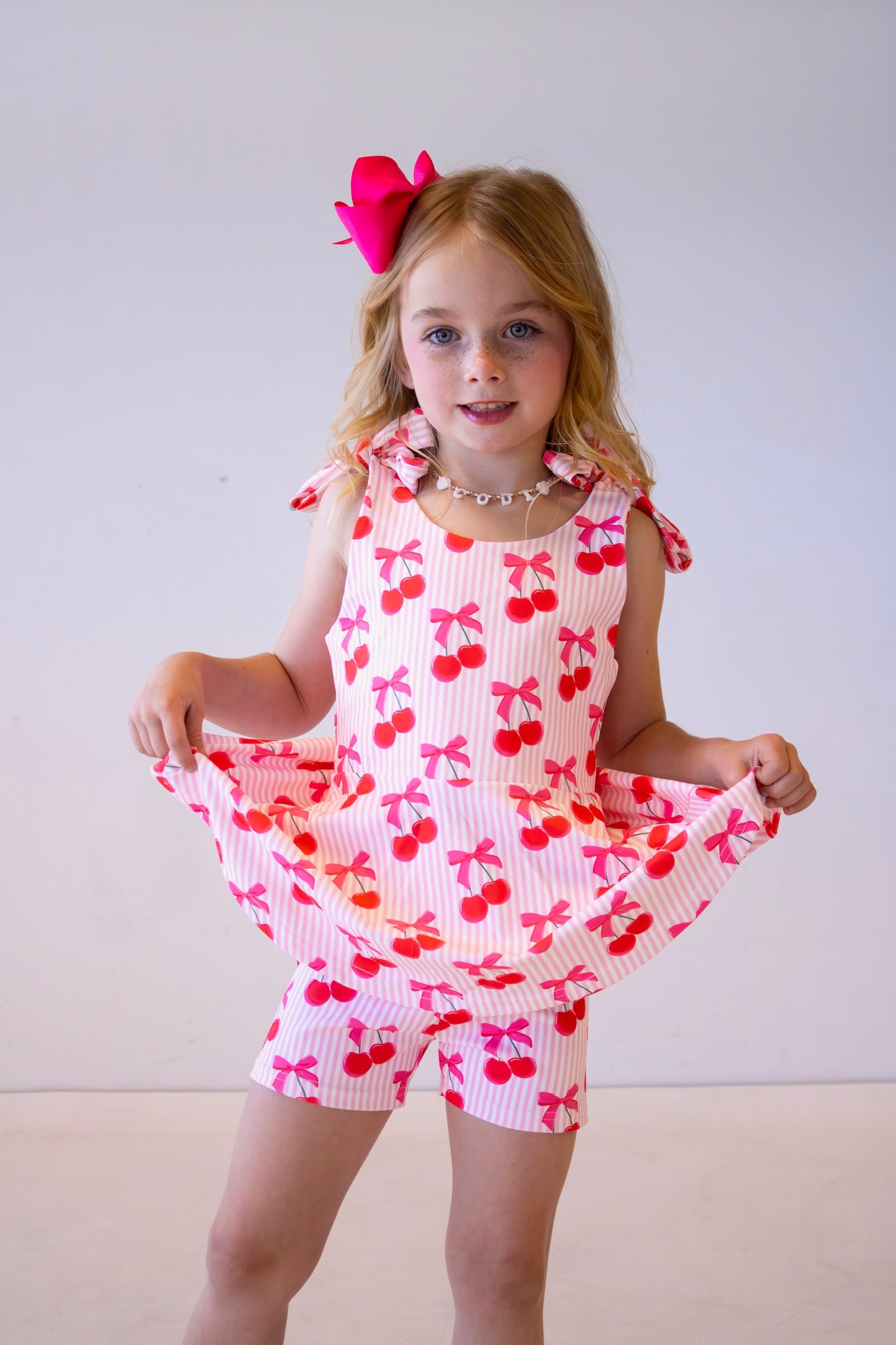 Babydoll Tee & Shorts Set- Cherry Pop