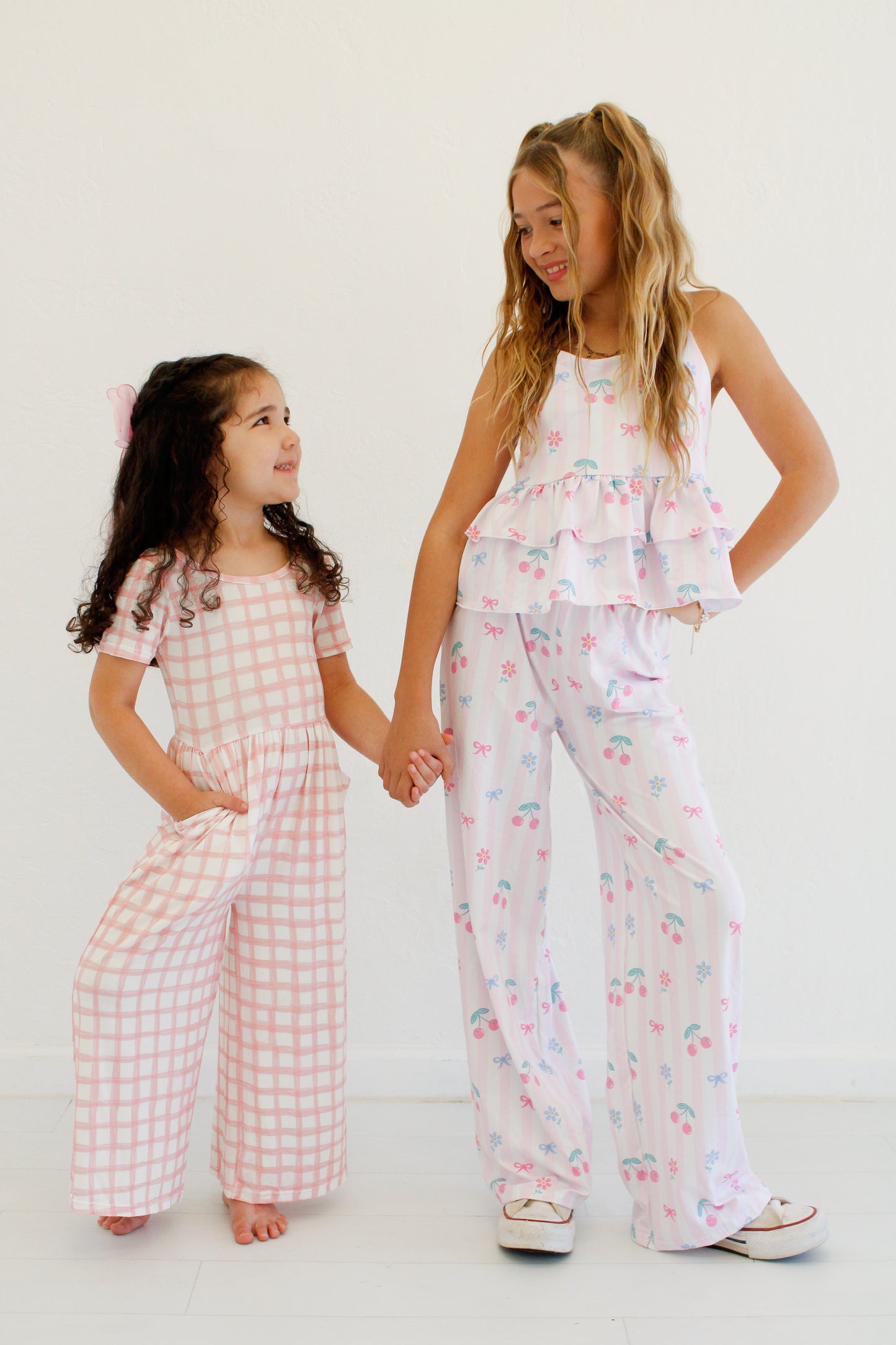 Falling for Luxe- Bubblegum Check Romper