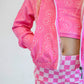 Pretty in motion- bubblegum check (jacket only)