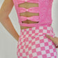 Pretty in motion- bubblegum check 2 piece set