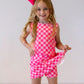 Scalloped Skirt Set- Pop of Pink