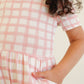 Falling for Luxe- Bubblegum Check Romper