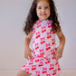 Scalloped Skirt Set- Cherry Pop