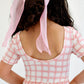 Falling for Luxe- Bubblegum Check Romper