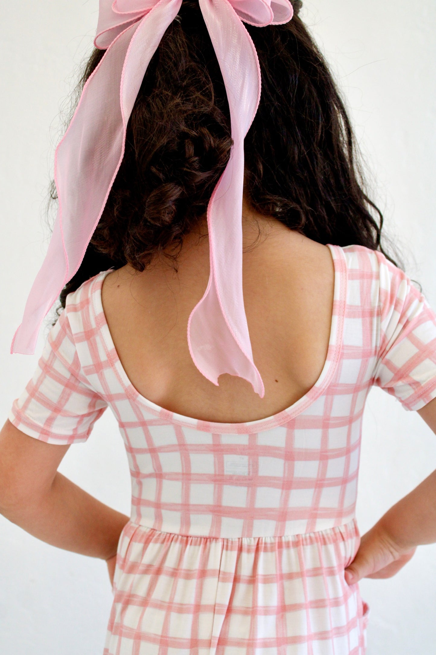 Falling for Luxe- Bubblegum Check Romper