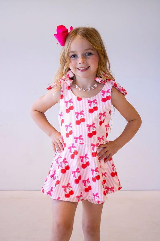 Babydoll Tee & Shorts Set- Cherry Pop